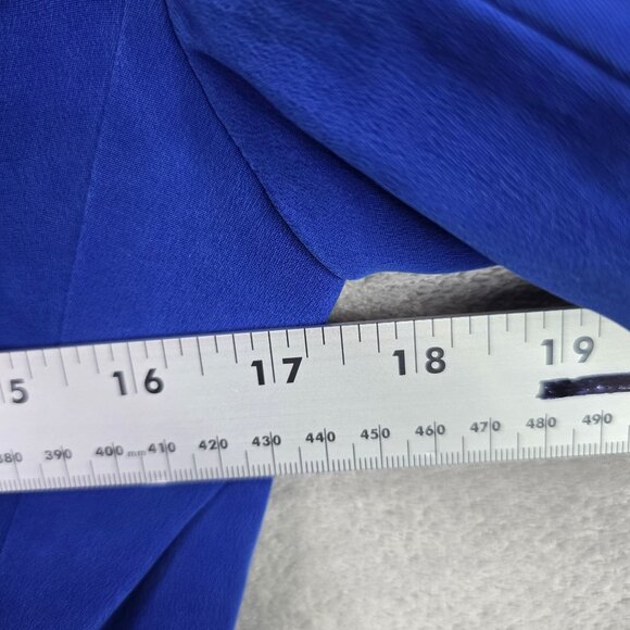 Womens Josephine Chaus Petite 100% Silk Royal Blue Blazer Jacket Lined Size 4 - Picture 5 of 7